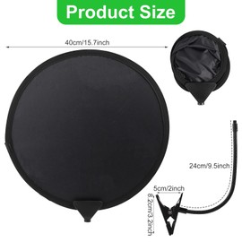 TOYMIS Laptop Sonnenschutz mit Clip, 40cm Faltbar Sonnenblende für Laptop für Arbeiten im Freien, Computer, Strandkörbe und Kinderwagen (Schwarz)