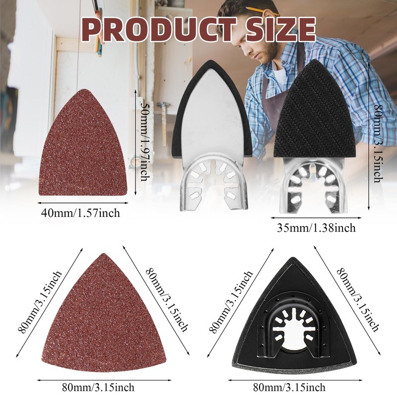156 Pieces Multitool Sanding Plate Accessory Kit, 3 Finger Sanding