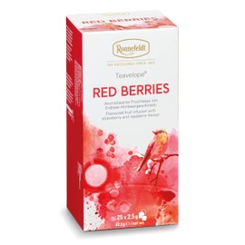 Ronnefeldt Teavelope "Red Berries" - Fruit Tea with Strawberry Raspberry Flavour, 25 Tea Bags, 62.5 g