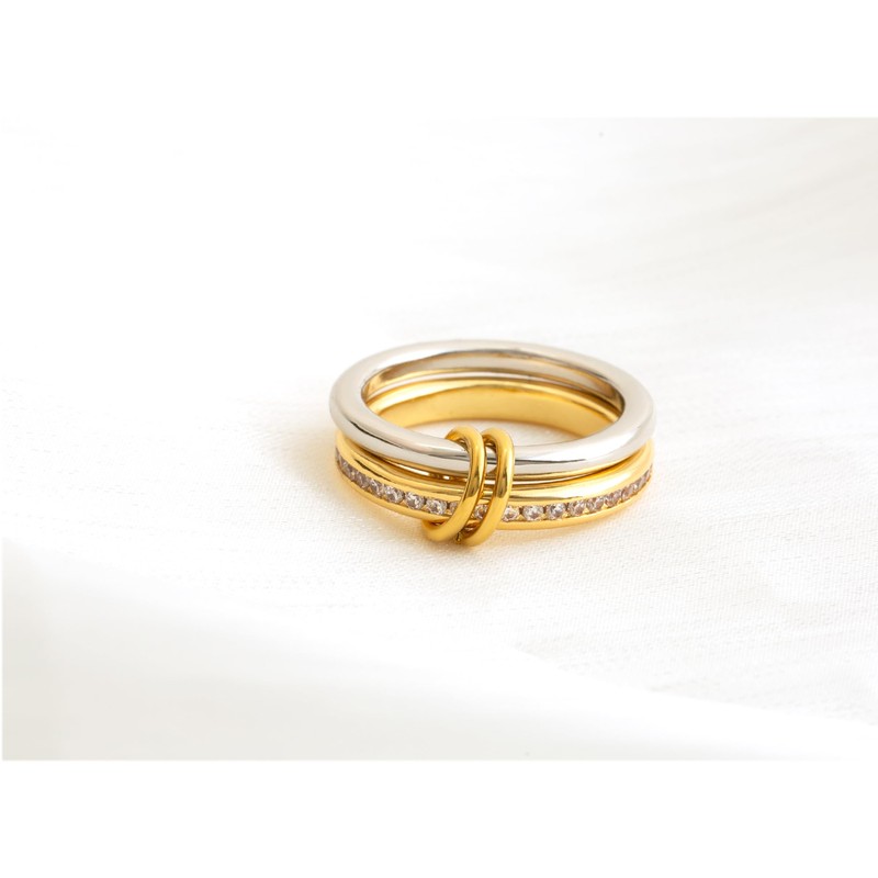HOLINSE Gold Stackable Rings for Women Non Tarnish,Dainty 18k Gold
