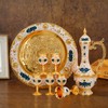 Turkish Coffee Cup and Tea Pot Set Including Teapot,Tea Tray,6