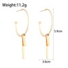 Chunky Gold Hoop Earring for Women Exaggerated Large Bar Dangle