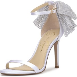 Jessica Simpson Women's Moure Heeled Sandal, White, 6.5