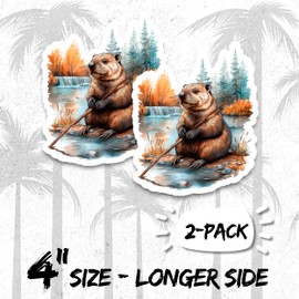 Beaver Magnet 4 Inch 2-Pack Dam Builder – Strong Vinyl Decorative Animal Magnets for Fridge Locker Kitchen Office – Cute Fun Aesthetic Cool Durable & Long-Lasting Souvenir ID44999
