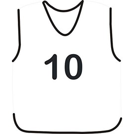 NUMBERED FOOTBALL MESH TRAINING SPORTS BIBS Pack of 7 (1-7 OR number of your choice)-Back only (white, Youth(Small to medium))