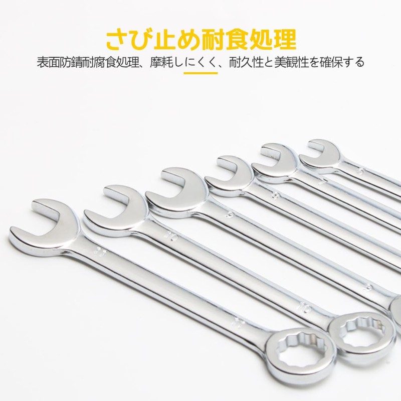 KALOLINNA Mini Spanner Set, Combination Wrench, 10 Piece Set, Dual
