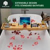 Bamboo Bathtub Caddy Tray Expandable for Luxury Bath, Bath Accessories