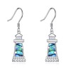 Lighthouse Earrings for Women Sterling Silver Abalone Shell Lighthouse Dangle