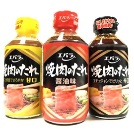 Ebara Japanese Yakiniku BBQ Sauce, (Variety Pack - Soy Sauce Taste, Sweet Honey, Spicy) | Pack of 3