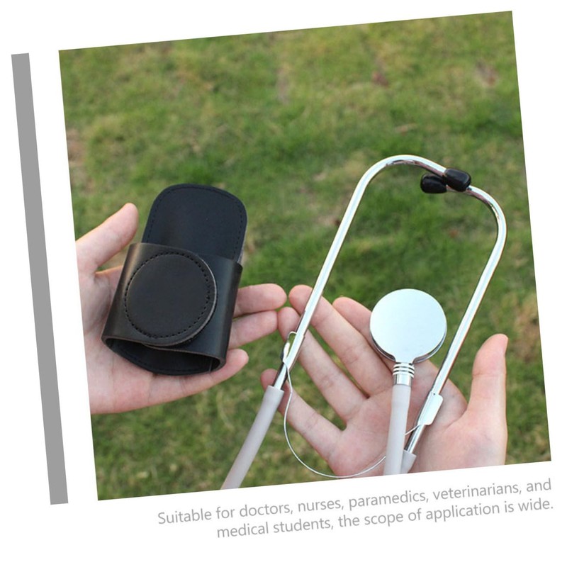 Ipetboom 2pcs Leather Stethoscope Holder Stethoscope Protector with Sturdy Clip