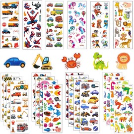 3D Stickers for Children, 24 Sheets Stickers for Children Boys Girls, Kid Stickers for Children's Birthday Party Favours Party Bags