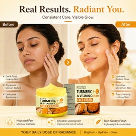Turmeric Vitamin C Face Cream for Daily Skincare – Lightweight Hydration for Soft, Smooth, Fresh-Looking Skin