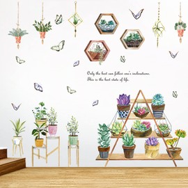 Wall Stickers, Stylish, Wall, Spring, Decorative Plants, Flowers, Wallpaper Stickers, 3D Stickers, Butterfly, Diy Wall Decoration, Wall Stickers, Green