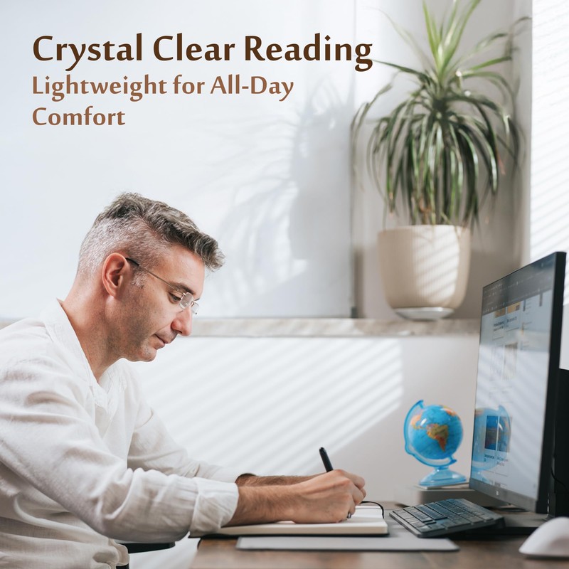 TruVision Readers 3 Pk - Gold Metal Frames and Clear