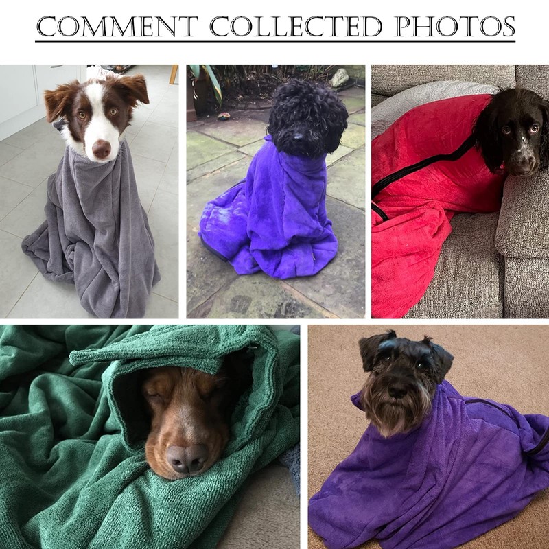 Premium Microfiber Dog Drying Bag - Quickly Removes Water Mud