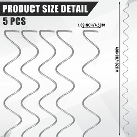 Yaocom 5 Pcs 40'' Wire Panel Connector Hinge 9 Gauge Stainless Steel Panel Connector Hinge for Deer Fencing Livestock Animal Pens Gates Trailer Cages