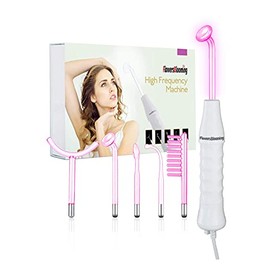 Varita facial de alta frecuencia/máquina con 5 piezas de argón herramienta para el cuidado de la piel para reducir las arrugas y apretar la piel.