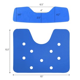 Shower Chair Seat Mat & Back Mat Sets Fit Cutout Seat - Bath Stool Non-Slip Cushion EVA Foam Pad with Adhesive for Handicap, Disabled, Elderly, Pregnant, 2 PCS