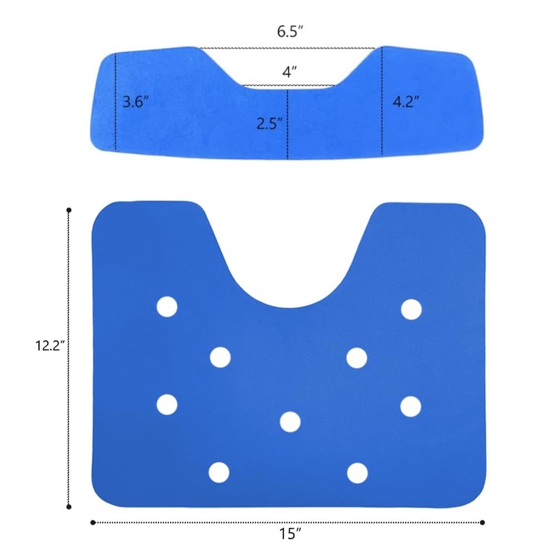 Shower Chair Seat Mat & Back Mat Sets Fit Cutout