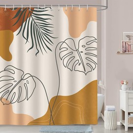 FAIRYGATE B9214 Shower Curtain Washable Shower Curtain Boho Bath Curtain Anti Mould Shower Curtain Antibacterial Washable Waterproof with 12 Shower Curtain Rings Polyester 180 x 180 cm Morden Art