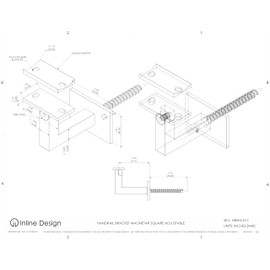 Inline Design - Stainless Steel Handrail Bracket Square for Flat/Curved Bottom Tube Slim Adjustable (Black Matte Powder Coat)