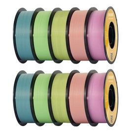 Kingroon Glow in Dark 1.75mm PLA Filament Bundle, Fit Most FDM 3D Printers, Dimensional Accuracy +/- 0.03 mm, 10kg Spool(22lbs), Luminous PLA 3D Printer Filament - 2Green+2Blue+2Pink+2Purple+2Yellow
