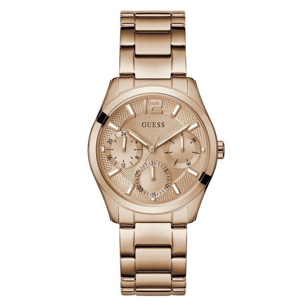 GUESS Ladies Rose Gold Tone Multi-Function Watch