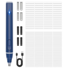Foyucool Electric Eraser, USB C Rechargeable Pencil Eraser with 220 Eraser Refills, 2 Eraser Sizes, Comfort Grip Art Eraser for Drawing, Ideal for Artists, Students, Sketch, Engineers, Blue