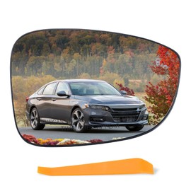 Lqito Right Passenger Side Heated Mirror Glass w/backing plate with Blind Spot Fit for 2018 2019 2020 2021 2022 Honda Accord,(with a tool),Replace#76203-TVA-A21