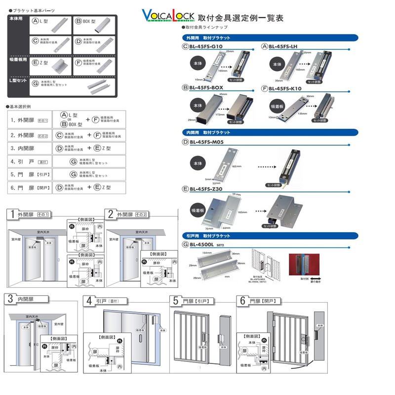 BL-45FS-K10 for External Opening VOLCALOCK Mega Man Japan Suction Plate