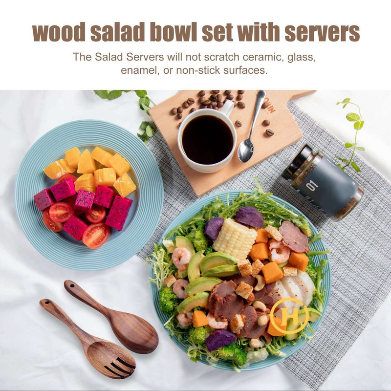 jingfei Wood Salad Servers for Kitchen Wooden Baking Salad Making