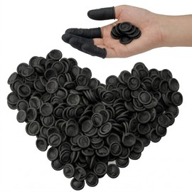 AceFun 100 guanti protettivi usa e getta in lattice per dita neri, per bellezza industriale fatta a mano e altro ancora, 6,1 x 2,3 cm