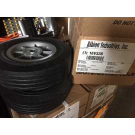 Albion 2 each, ALBION Caster Wheel, 8" x 2"  Solid Rubber, 550 Lb Cap, 5/8" Axle 16V338