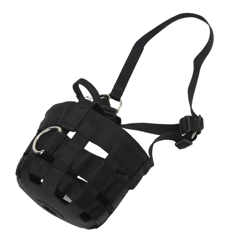 Black Horse Grazing Muzzle Easy Breathe Horse Mouth Cover with