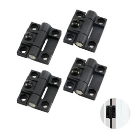 Doyime Door Hinges [Set of 4] Torque Hinges Flat Torque Hinges Stops Flat Hinges Folding Adjustable Torque Positioning Hinges School Room Furniture DIY (Black)