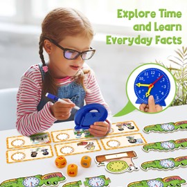 Edulok Toddler Learning Clock, Telling Time Teaching Clock for Kids, Math Manipulatives, Math Puzzle Games, Kindergarten Educational Sensory Toys, Preschool Learning Activities, Homeschool Supplies
