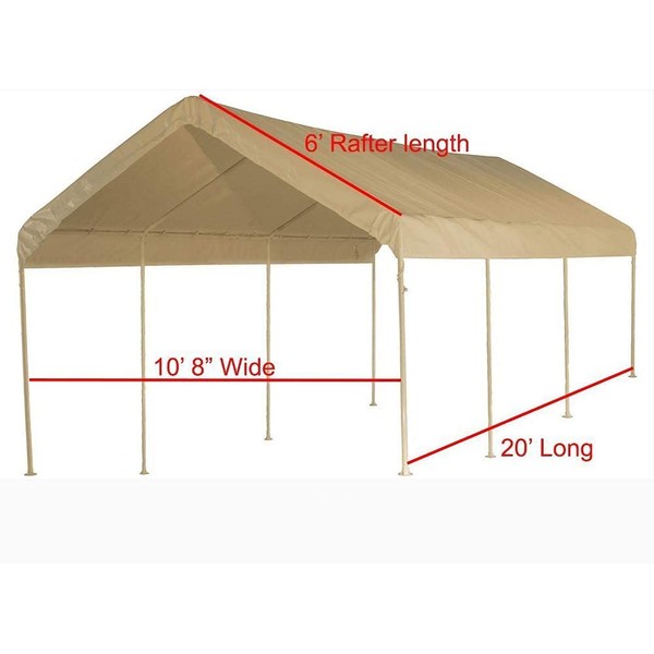 10X20 Heavy Duty Beige Canopy Top Cover with Valance Event Structure