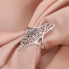 Amaxer Israel Palestine Map Ring for Women Stainless Steel Ethnic