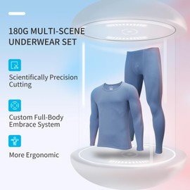 dorsill Men's Thermal Underwear Sets All-Purpose Long Jonhs Sets Autumn And Winter Base Layer Pajams For Teenager Big Boy (Dark Grey, M)