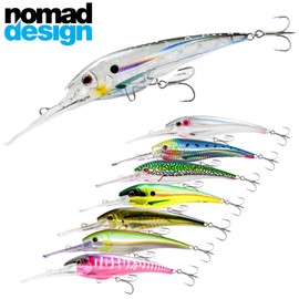 Nomad Design DTX Minnow Floating Super Deep 30ft at 2kn-10kn Trolling with Pat. Pending Autotune Technology (Bleeding Mullet, 85mm)