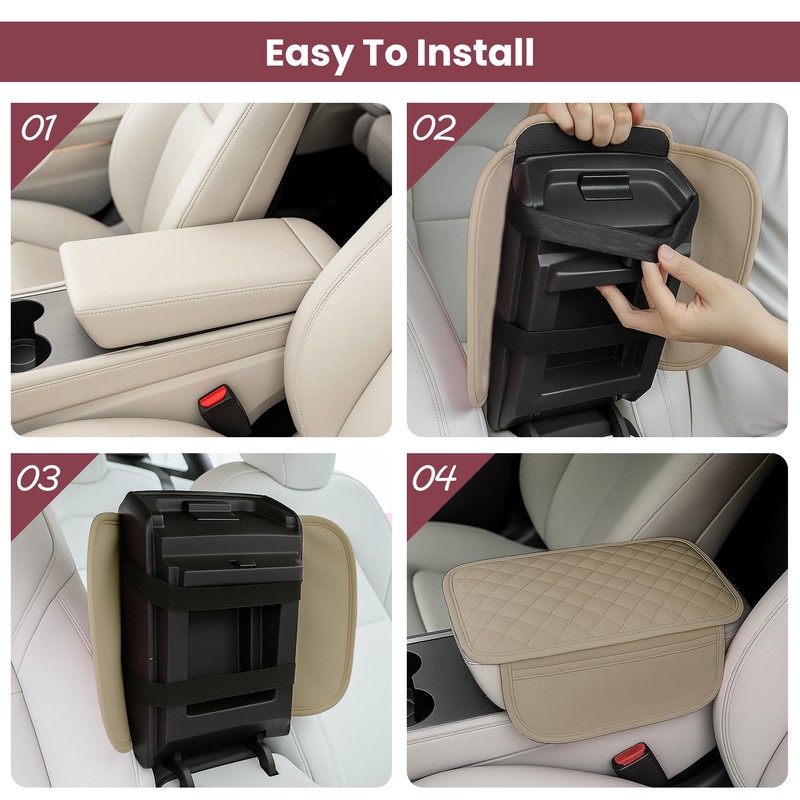 Upgraded Car Middle Center Console Cover,Microfiber Leather Car Armrest Cover