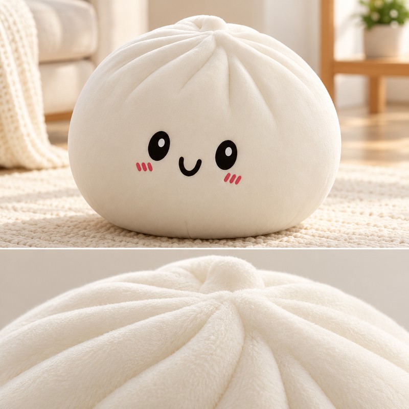 Cute Giant Dumpling Plush Pillow – Soft Squishy Stuffed Toy