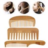 Gatuida 3 Pcs Bamboo Hair Combs Set Lightweight Detangling Combs