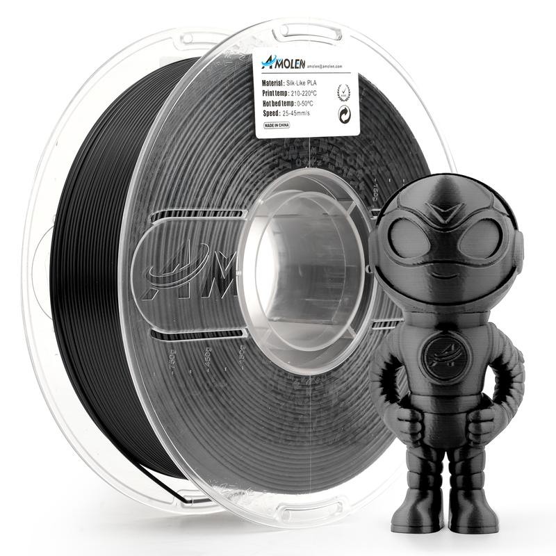 Amolen PLA Silk Basic 3D Printing Filament, 1.75mm:_Silk Baby Blue_US