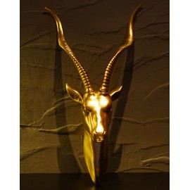Fashionoda Large Antelope Vintage Wall Sculpture Statue - Wall Mounted Animal Heads - Rustic Dining Room Decor & More, Antelope Decorations for Home - 20.5 inch