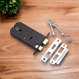 Infinity Decor® 6” 150mm 3 Lever Horizontal Mortice Door Rim Lock/Latch for Doors in Polished Chrome- Sashlock Replaces Union 2077