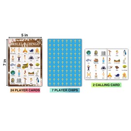 Bible Bingo Party Game Cards, Christian Nativity Bingo, Party Favor Decor for Christian Sunday Church, 24 Players for Kids Party Games Supplies, Classroom Family Activities-06