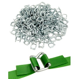 QWORK Metal Wire Buckle, 1/2" Width, 200 Pack, Silver, for Polypropylene Strapping Cord Strapping