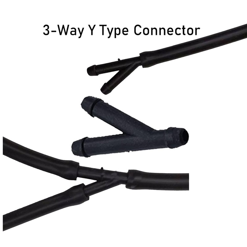 UpAmcarker 24Pcs Windshield Washer Hose Connector Kit 3-way(T-type) 3-way(Y-type)2-way (I-type)