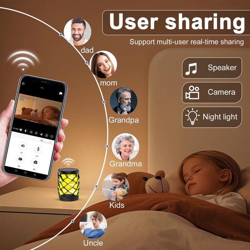 KANUIMA Wireless Home Security Camera with Night Light 4K, Night